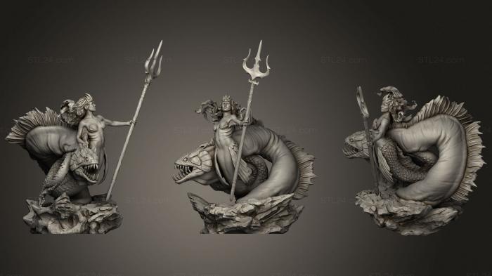 Статуэтки герои, монстры и демоны (Королева Мурены, STKM_3055) 3D модель для ЧПУ станка
