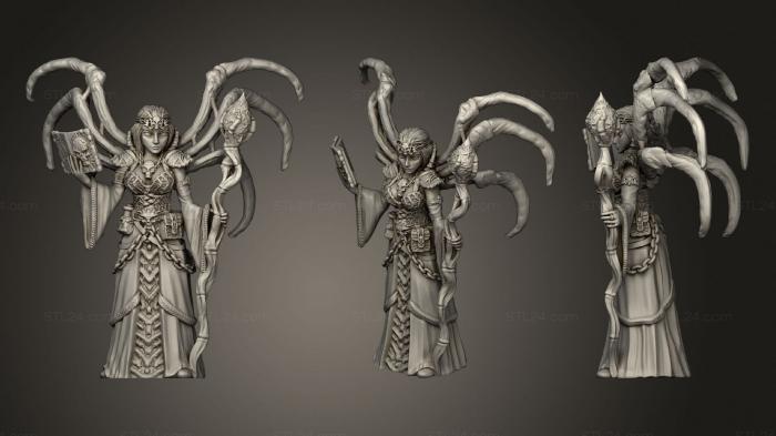 Figurines heroes, monsters and demons (Necromancer with bone wings, STKM_3101) 3D models for cnc