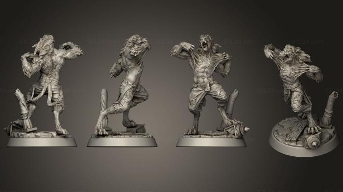 Figurines heroes, monsters and demons (Night Hunters Transforming Werewolf, STKM_3121) 3D models for cnc