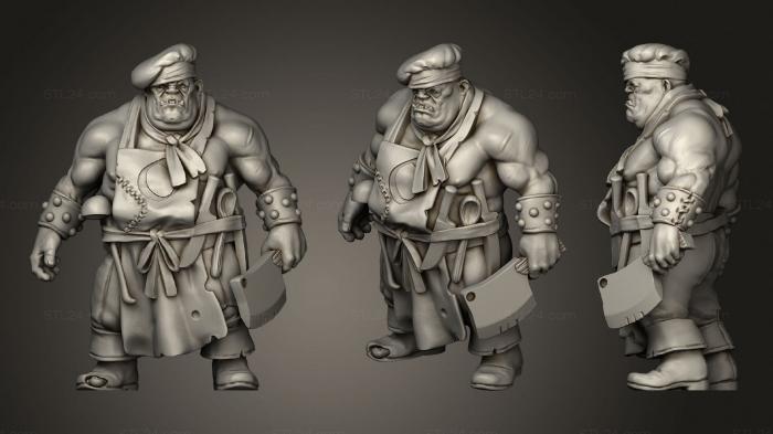 Figurines heroes, monsters and demons (Ogre Cook, STKM_3153) 3D models for cnc