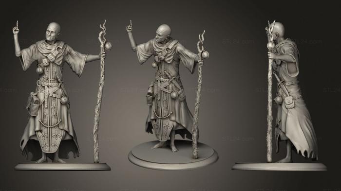 Figurines heroes, monsters and demons (Old Priest, STKM_3166) 3D models for cnc