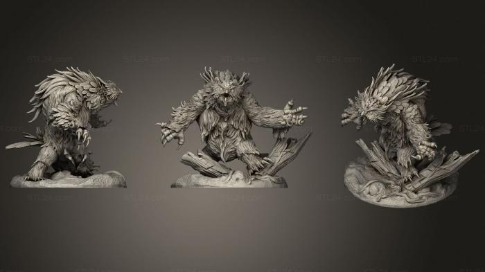 Статуэтки герои, монстры и демоны (Совиный Медведь 2, STKM_3203) 3D модель для ЧПУ станка