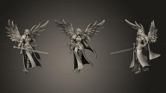 Статуэтки герои, монстры и демоны (Паладин Аазимар из Королевства Тирадом, STKM_3207) 3D модель для ЧПУ станка