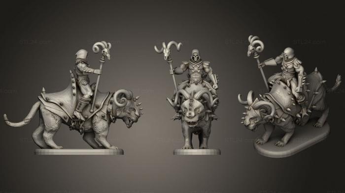 Статуэтки герои, монстры и демоны (Пантор со скелетором, STKM_3212) 3D модель для ЧПУ станка