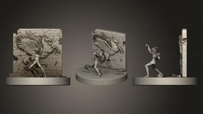 Figurines heroes, monsters and demons (Pegasus Diorama 22, STKM_3218) 3D models for cnc