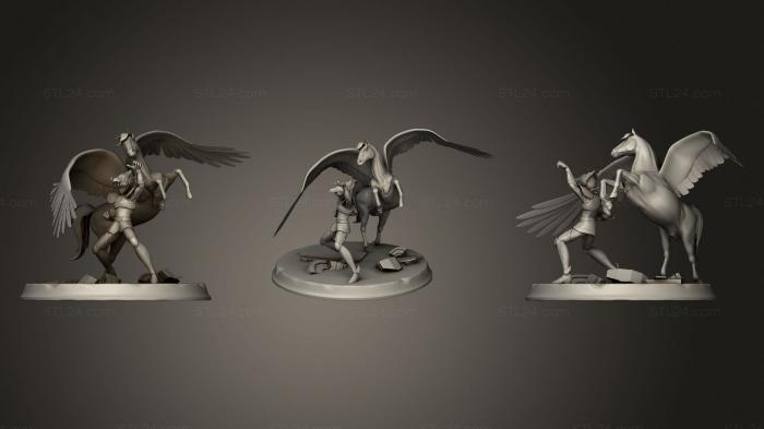 Figurines heroes, monsters and demons (Pegasus Diorama, STKM_3219) 3D models for cnc