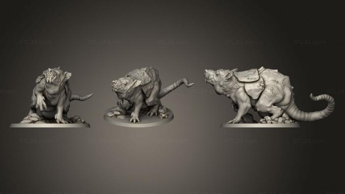 Figurines heroes, monsters and demons (Plague Rat With Armor, STKM_3236) 3D models for cnc