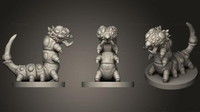 Статуэтки герои, монстры и демоны (Ядовитая Гусеница, STKM_3252) 3D модель для ЧПУ станка