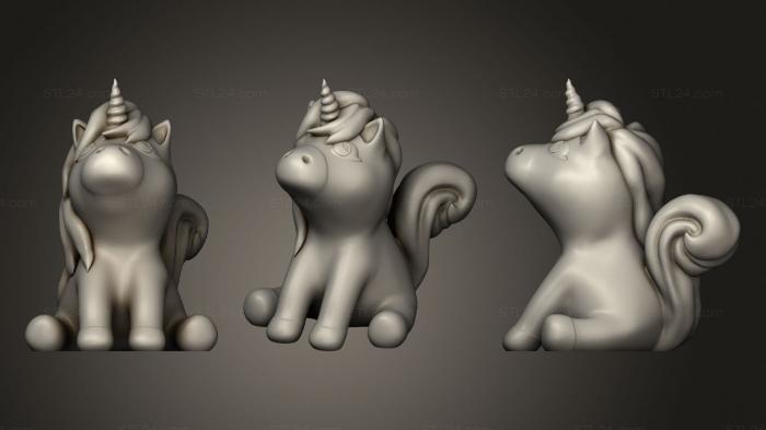 Figurines heroes, monsters and demons (Powderpuff Unicorn, STKM_3263) 3D models for cnc