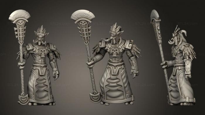 Figurines heroes, monsters and demons (Priest with Staff, STKM_3269) 3D models for cnc