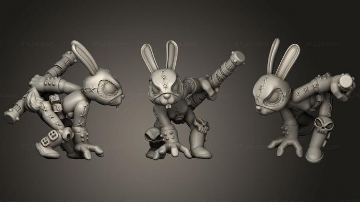 Статуэтки герои, монстры и демоны (Кролик - Разбойник, STKM_3287) 3D модель для ЧПУ станка