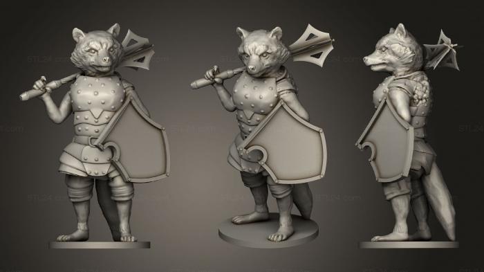 Figurines heroes, monsters and demons (Raccoon cleric, STKM_3290) 3D models for cnc