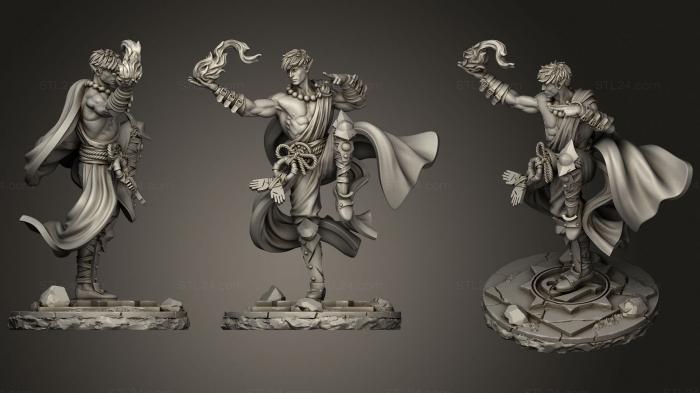 Статуэтки герои, монстры и демоны (Монах Раэль, STKM_3292) 3D модель для ЧПУ станка