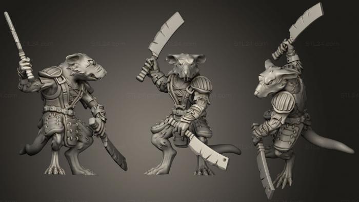 Figurines heroes, monsters and demons (Rat Butcher (Medium), STKM_3302) 3D models for cnc