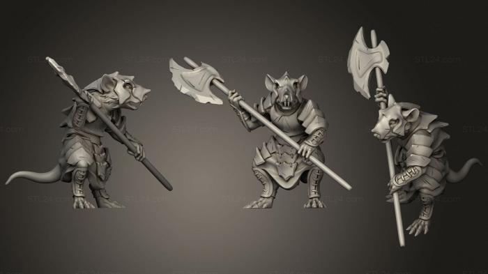 Figurines heroes, monsters and demons (Rat Guard (Medium), STKM_3305) 3D models for cnc
