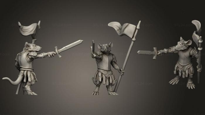 Статуэтки герои, монстры и демоны (Крысиный Вожак (Средний), STKM_3306) 3D модель для ЧПУ станка