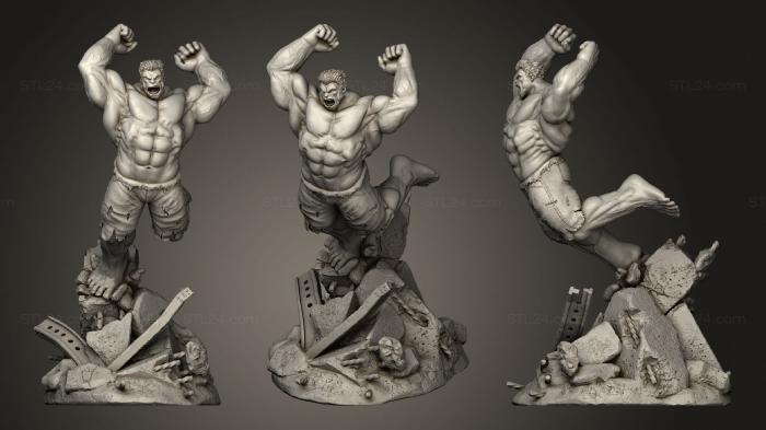 Figurines heroes, monsters and demons (Red Hulk Figurine, STKM_3321) 3D models for cnc
