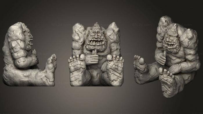 Статуэтки герои, монстры и демоны (Кусачий Камень, STKM_3346) 3D модель для ЧПУ станка