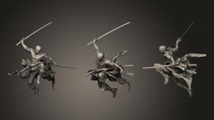 Figurines heroes, monsters and demons (Roronoa Zoro, STKM_3356) 3D models for cnc
