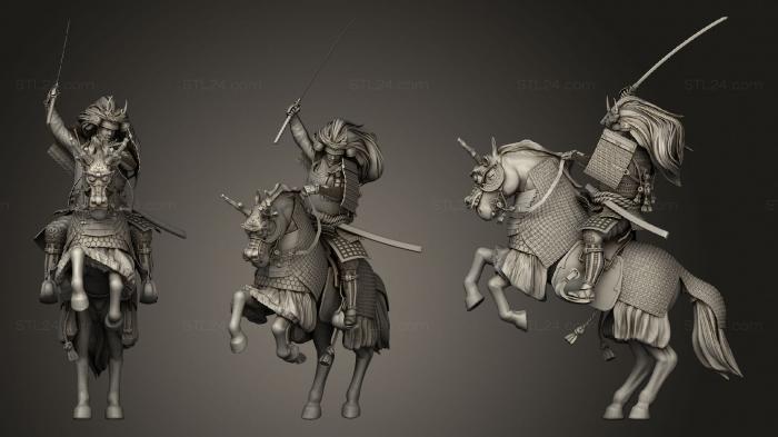 Figurines heroes, monsters and demons (Samurai takeda shingen, STKM_3386) 3D models for cnc