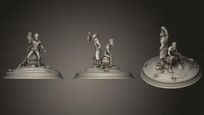 Статуэтки герои, монстры и демоны (Диорама Море воров, STKM_3406) 3D модель для ЧПУ станка