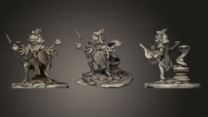Статуэтки герои, монстры и демоны (Шри Панчмукхи Хануман, STKM_3444) 3D модель для ЧПУ станка