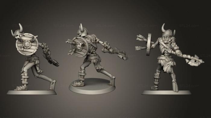 Figurines heroes, monsters and demons (Skeleton attack, STKM_3464) 3D models for cnc