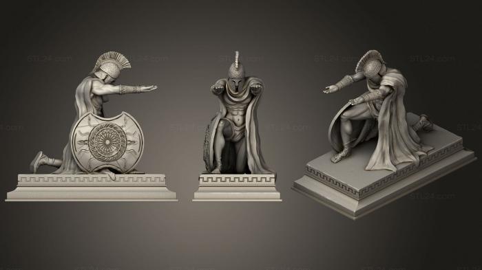 Figurines heroes, monsters and demons (spartan pen, STKM_3512) 3D models for cnc