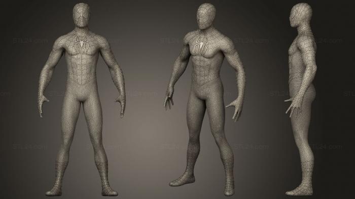 Figurines heroes, monsters and demons (Spiderman Basemesh, STKM_3531) 3D models for cnc