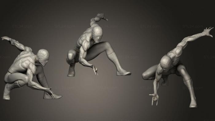 Figurines heroes, monsters and demons (Spiderman Pose 2 2, STKM_3536) 3D models for cnc