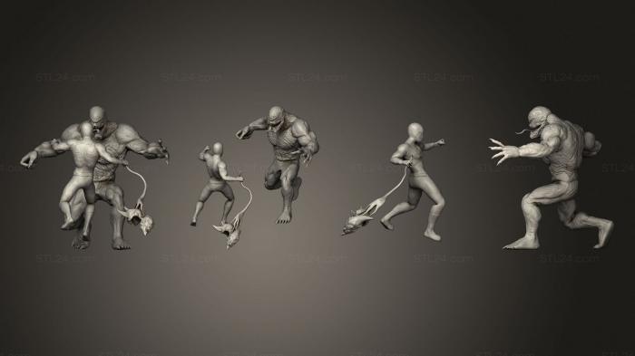 Figurines heroes, monsters and demons (Spiderman Vs, STKM_3537) 3D models for cnc