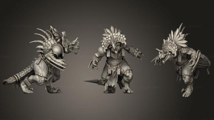 Figurines heroes, monsters and demons (Star player Lizardman, STKM_3550) 3D models for cnc