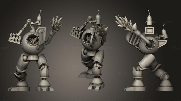 Figurines heroes, monsters and demons (Steampunk Golem, STKM_3554) 3D models for cnc