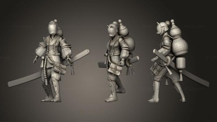 Figurines heroes, monsters and demons (Stranger Feudal Japan The Shogunate Challenge, STKM_3563) 3D models for cnc
