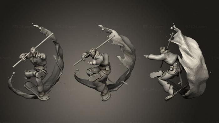 Figurines heroes, monsters and demons (Sun Wukong The Monkey King Cyberpunk Version, STKM_3571) 3D models for cnc