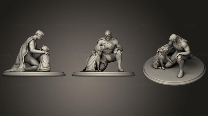 Figurines heroes, monsters and demons (Superman And Dog Krypton Clean, STKM_3583) 3D models for cnc