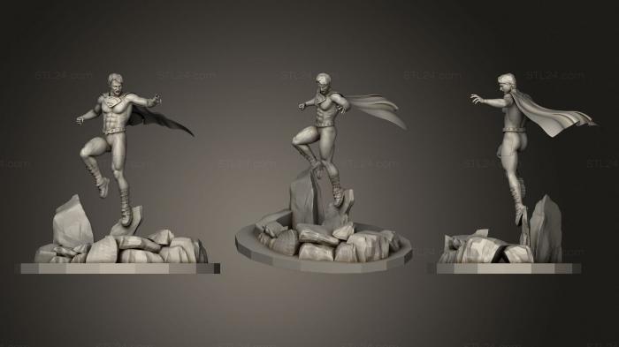 Figurines heroes, monsters and demons (superman on the rocks, STKM_3585) 3D models for cnc