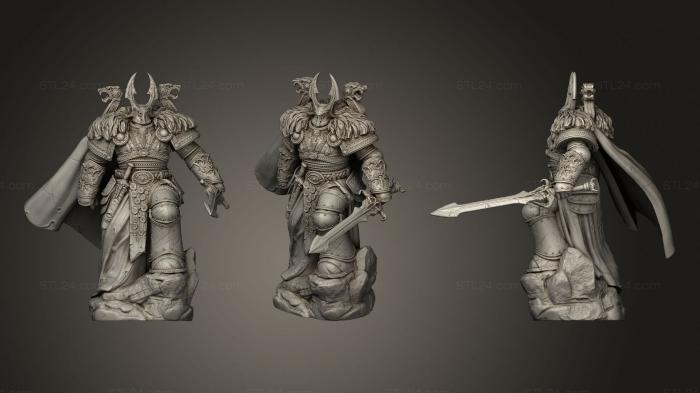 Figurines heroes, monsters and demons (Swordsman The Dragon knight, STKM_3593) 3D models for cnc