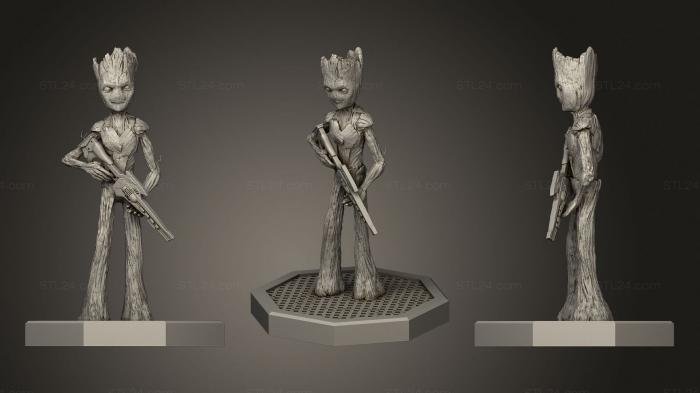 Figurines heroes, monsters and demons (Teen Groot, STKM_3613) 3D models for cnc