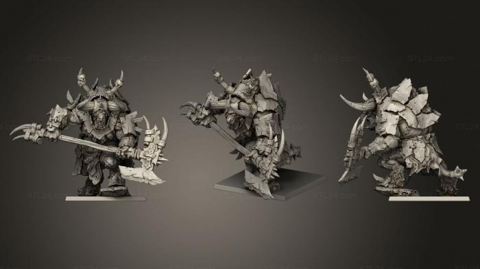 Figurines heroes, monsters and demons (The Minotaur General, STKM_3656) 3D models for cnc