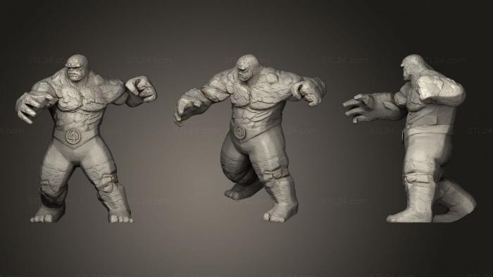 Статуэтки герои, монстры и демоны (Фантастическая четверка Marvel, STKM_3668) 3D модель для ЧПУ станка