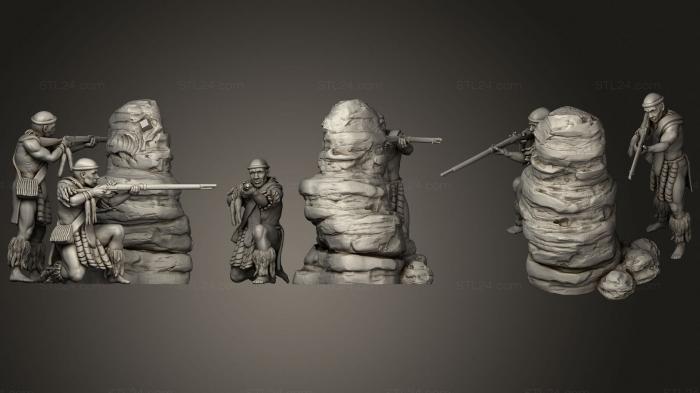 Статуэтки герои, монстры и демоны (Зулусский воин, STKM_3676) 3D модель для ЧПУ станка