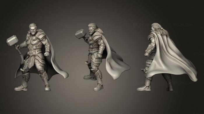 Статуэтки герои, монстры и демоны (Тор (Любовь и Гром) (Человек-Молот) 2, STKM_3681) 3D модель для ЧПУ станка