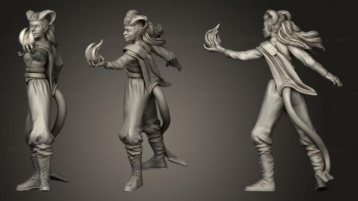 Figurines heroes, monsters and demons (Tiefling Warlock Zalerie, STKM_3694) 3D models for cnc