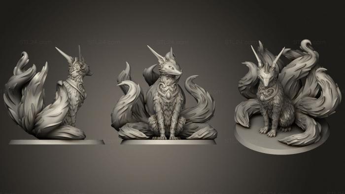 Figurines heroes, monsters and demons (Tsune Legendray fox, STKM_3724) 3D models for cnc