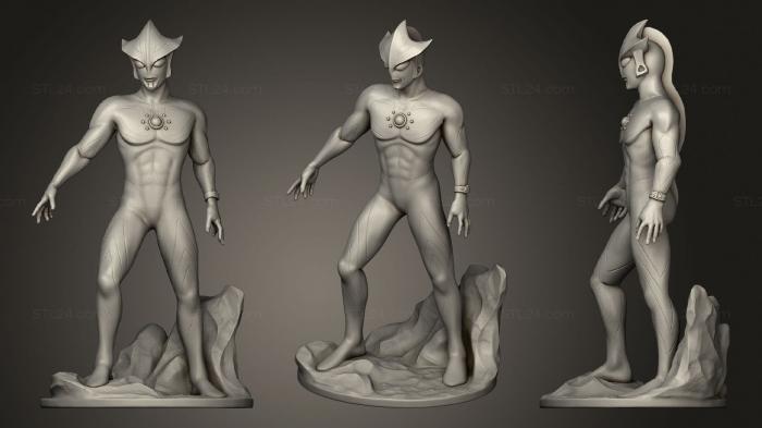 Статуэтки герои, монстры и демоны (Ультрамен 003, STKM_3734) 3D модель для ЧПУ станка