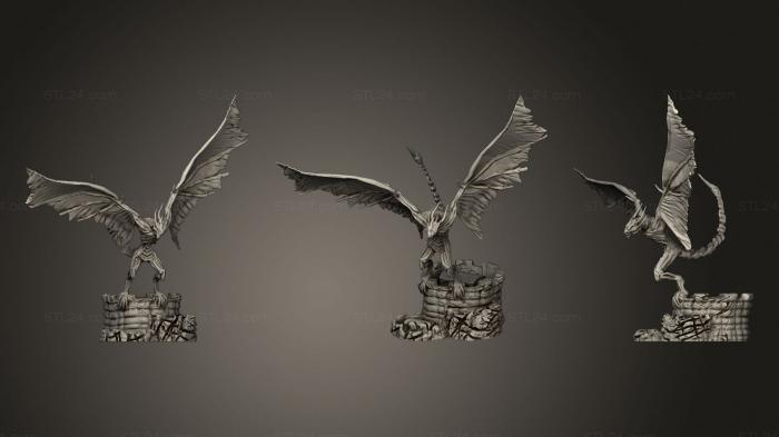 Figurines heroes, monsters and demons (Undeadwyvern attackpose, STKM_3747) 3D models for cnc
