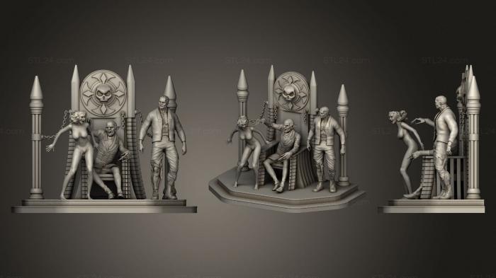 Статуэтки герои, монстры и демоны (диорама вампира, STKM_3758) 3D модель для ЧПУ станка