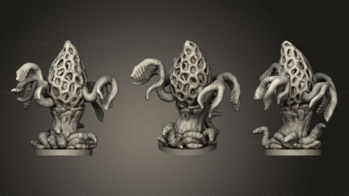 Статуэтки герои, монстры и демоны (Фиолетовый гриб 2, STKM_3784) 3D модель для ЧПУ станка