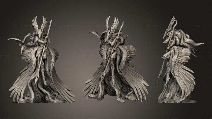 Статуэтки герои, монстры и демоны (Вус Дева Копья, STKM_3795) 3D модель для ЧПУ станка